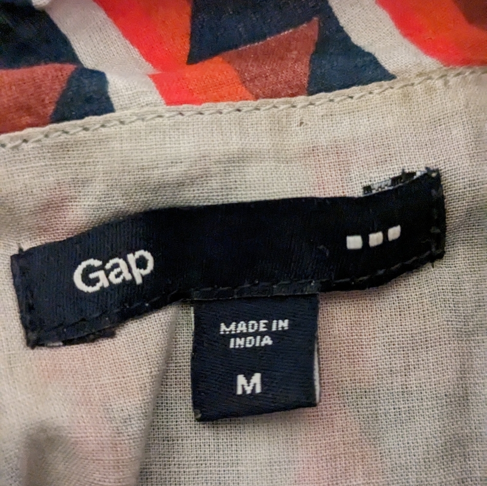 GAP | Lightweight Red, White & Blue Feminine Ruffled Dress w/adjustable straps - Picture 3 of 5